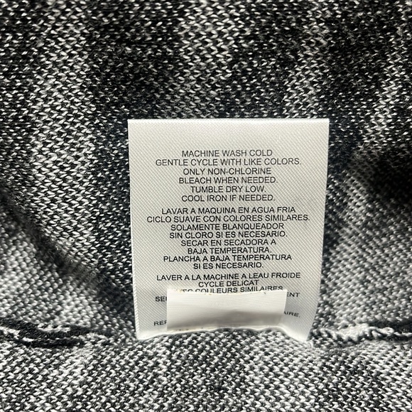 Jones NY Cardigan Sz 1XL Black & White Zebra Sweater Draped Collar Wool Blend - Picture 5 of 6